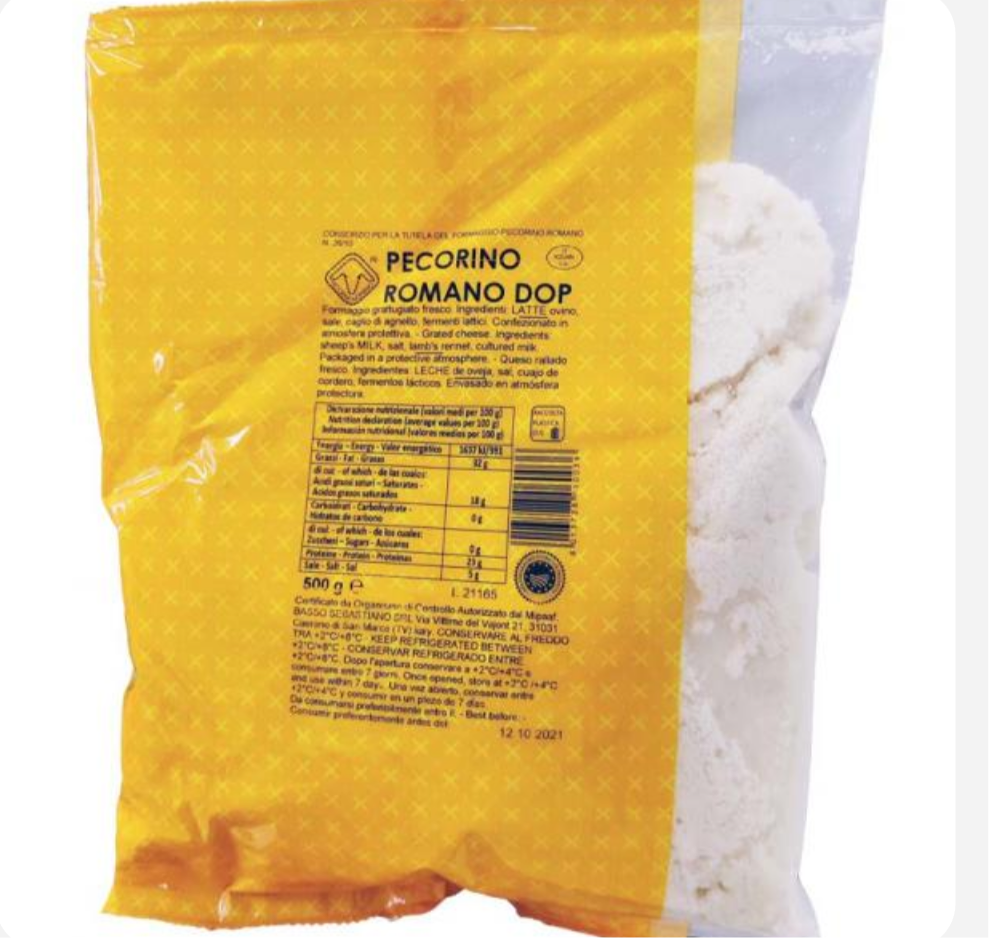 Grated Pecorino Romano DOP
