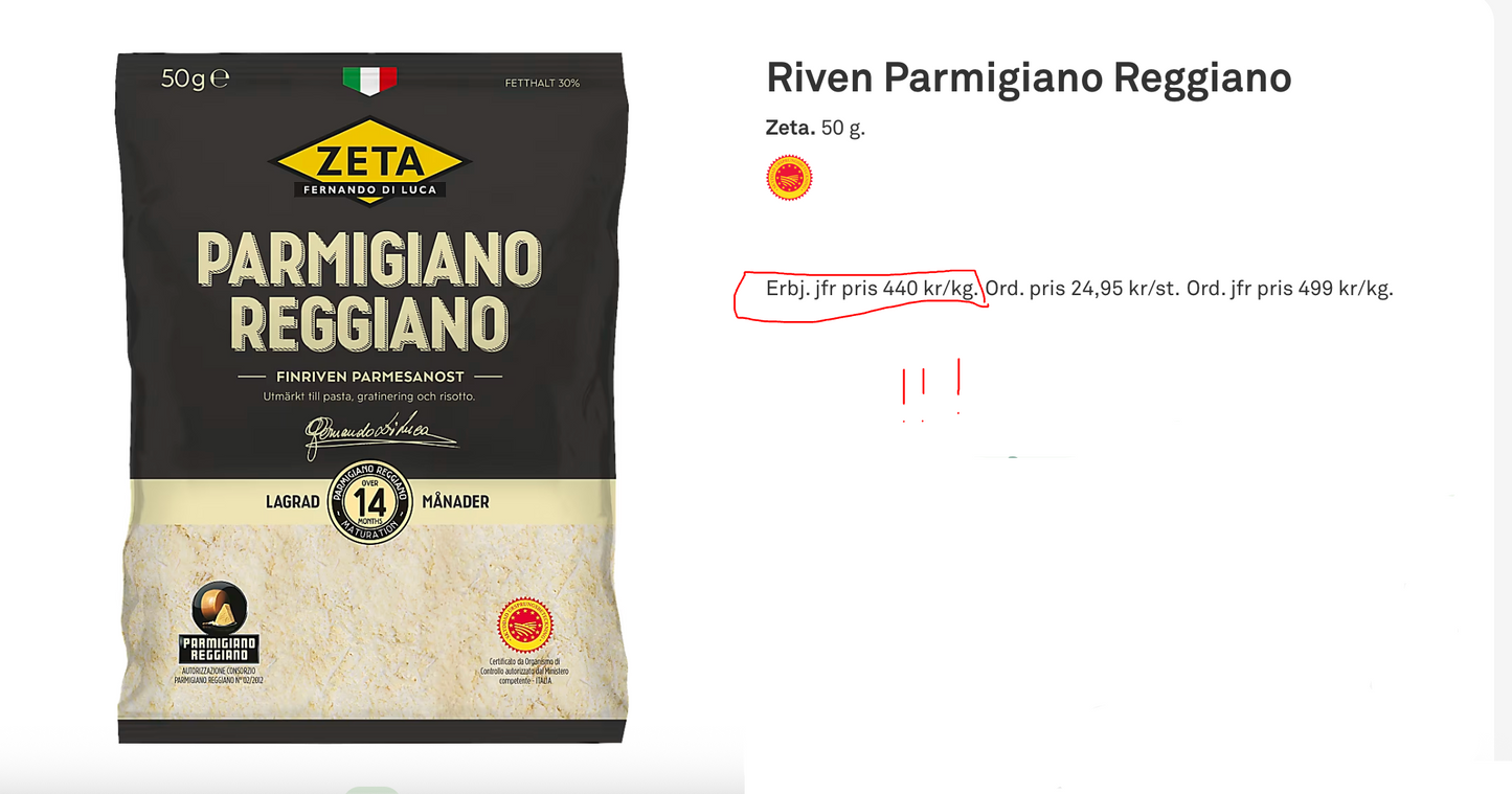 Parmigiano Reggiano Riven 1kg